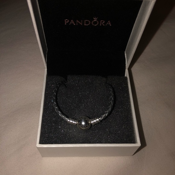 Pandora Grey Double Braided Leather Bracelet - Picture 5 of 5